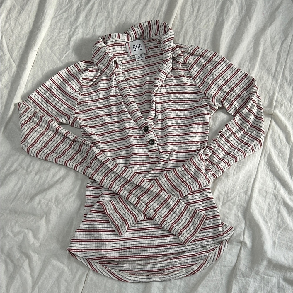 Urban Outfitters BDG Ribbed V Neck Fitted Longsleeve